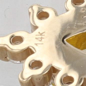 1.15ctw Marquise Yellow Sapphire Diamond Halo Pendant 14k Yellow Gold Drop