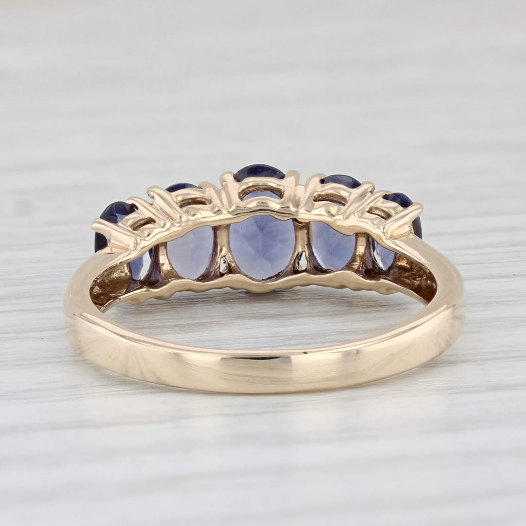 Light Gray 2.90ctw Purple Blue Iolite Tiered Ring 10k Yellow Gold Size 8