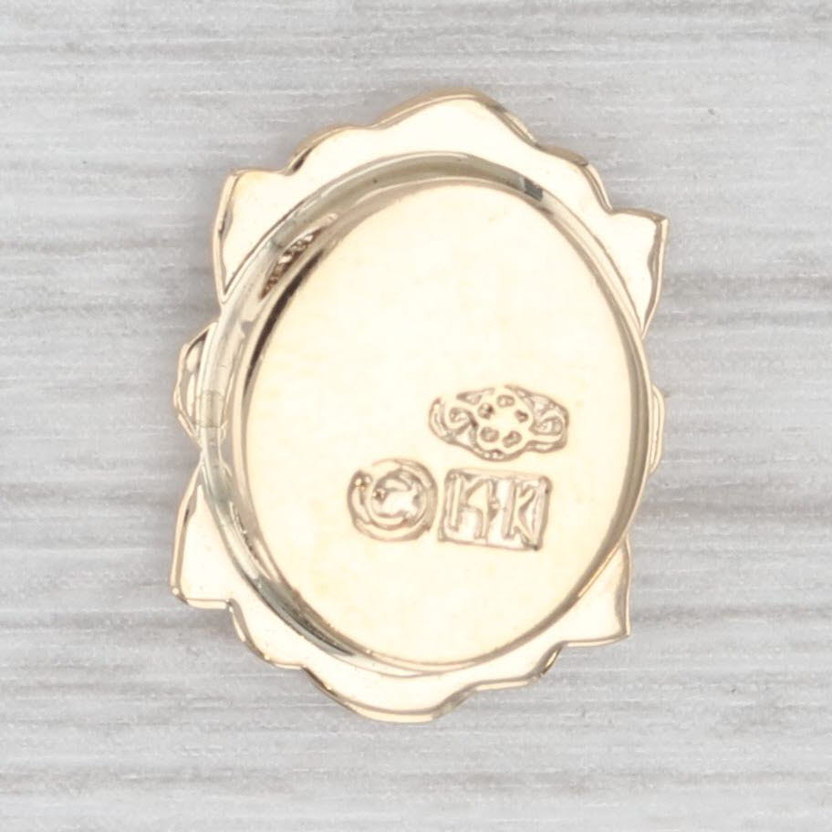 Light Gray 0.50ct Oval Peridot Slide Bracelet Charm 14k Yellow Gold Vintage Old Victoria