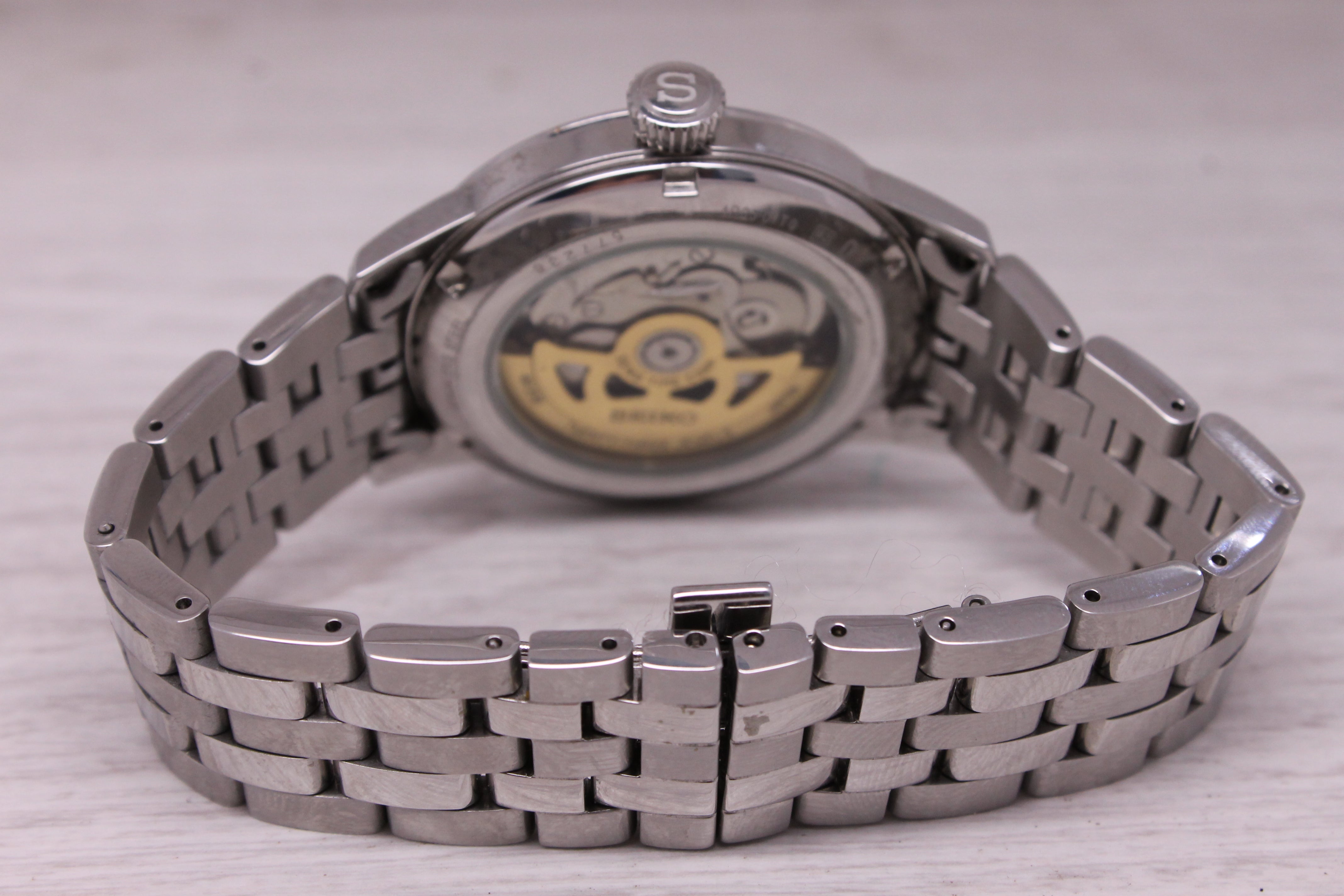 Seiko Presage Automatic Mens Watch 40.5mm Steel Swiss Date White Dial SRPB77 Box