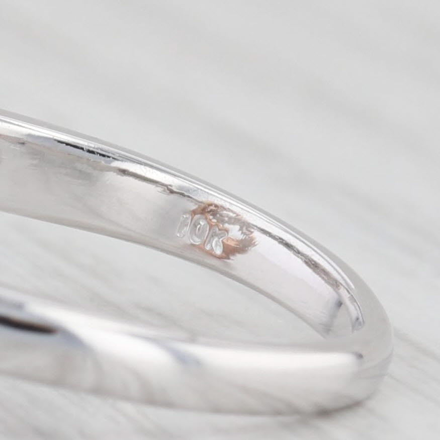 Light Gray Diamond Solitaire Heart Ring 10k White Rose Gold Size 6