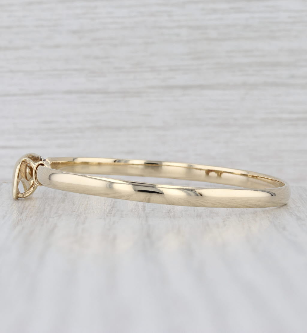 Bear Bangle Bracelet 14k Yellow Gold Hook Clasp 6.75"