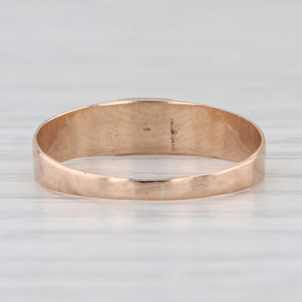 Antique Victorian Red Glass Ring 10k Rose Gold Band Size 5 Stackable