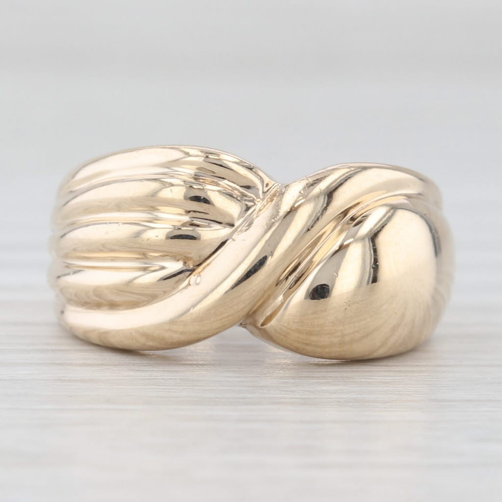 Knot Bypass Ring 10k Yellow Gold Size 5.5 Statement