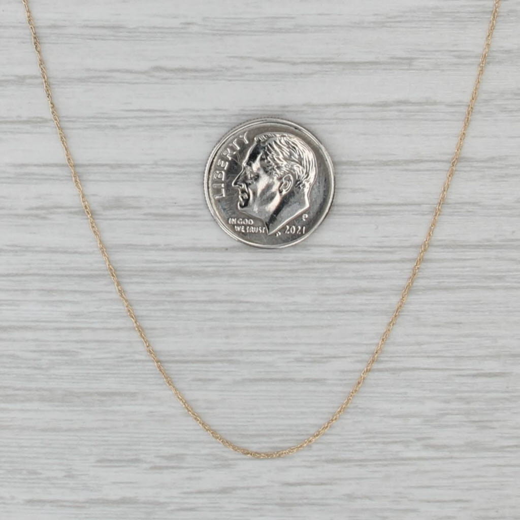 Fine Rope Chain Necklace 14k Yellow Gold 18" 0.7mm