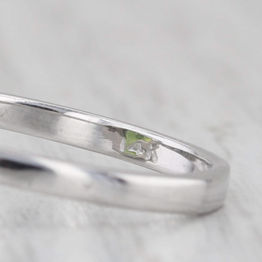 Gray 3.20ctw Oval Green Tourmaline Diamond Ring 14k White Gold Size 7.5