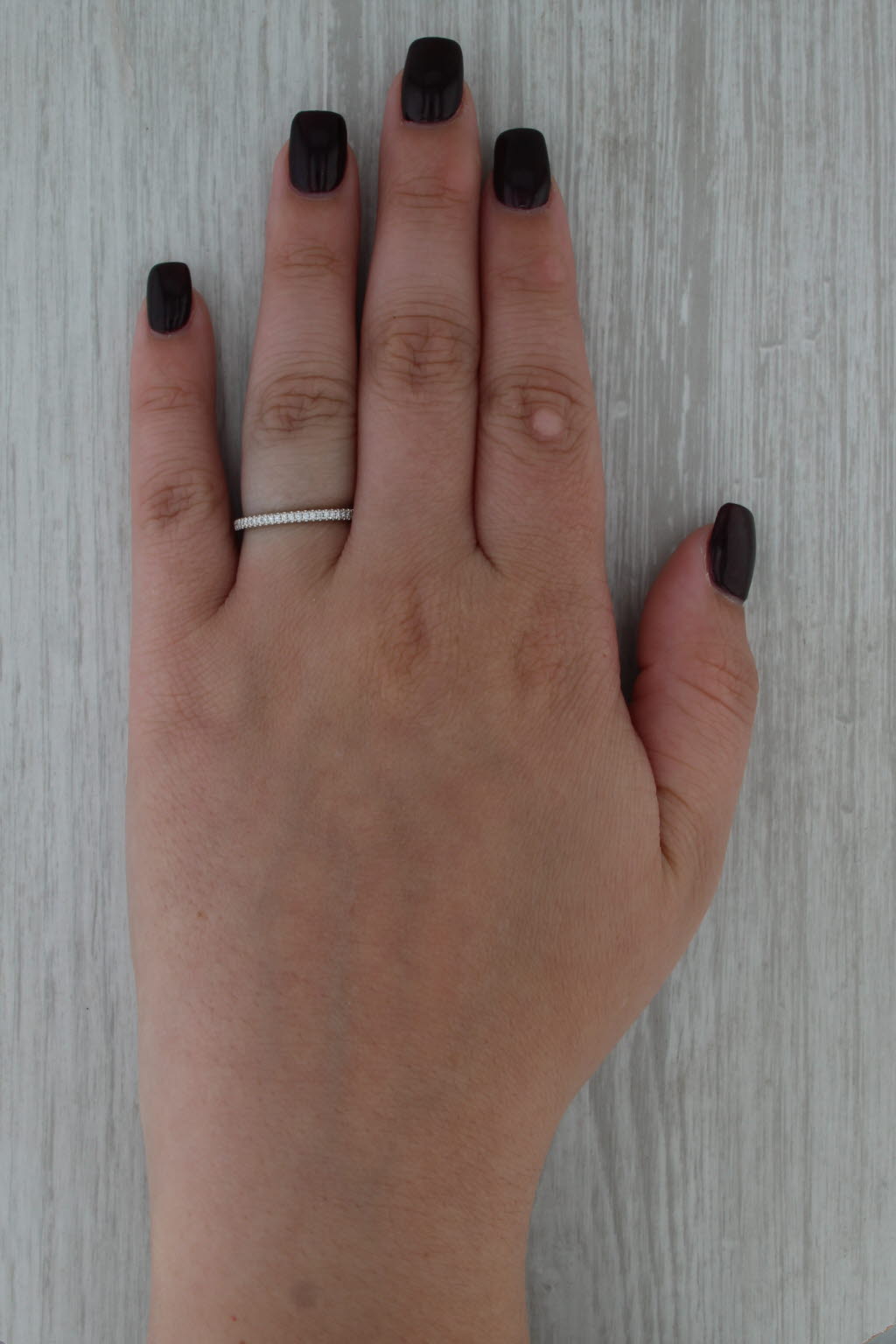 0.32ctw Diamond Wedding Band 14k White Gold Size 7 Stackable Ring