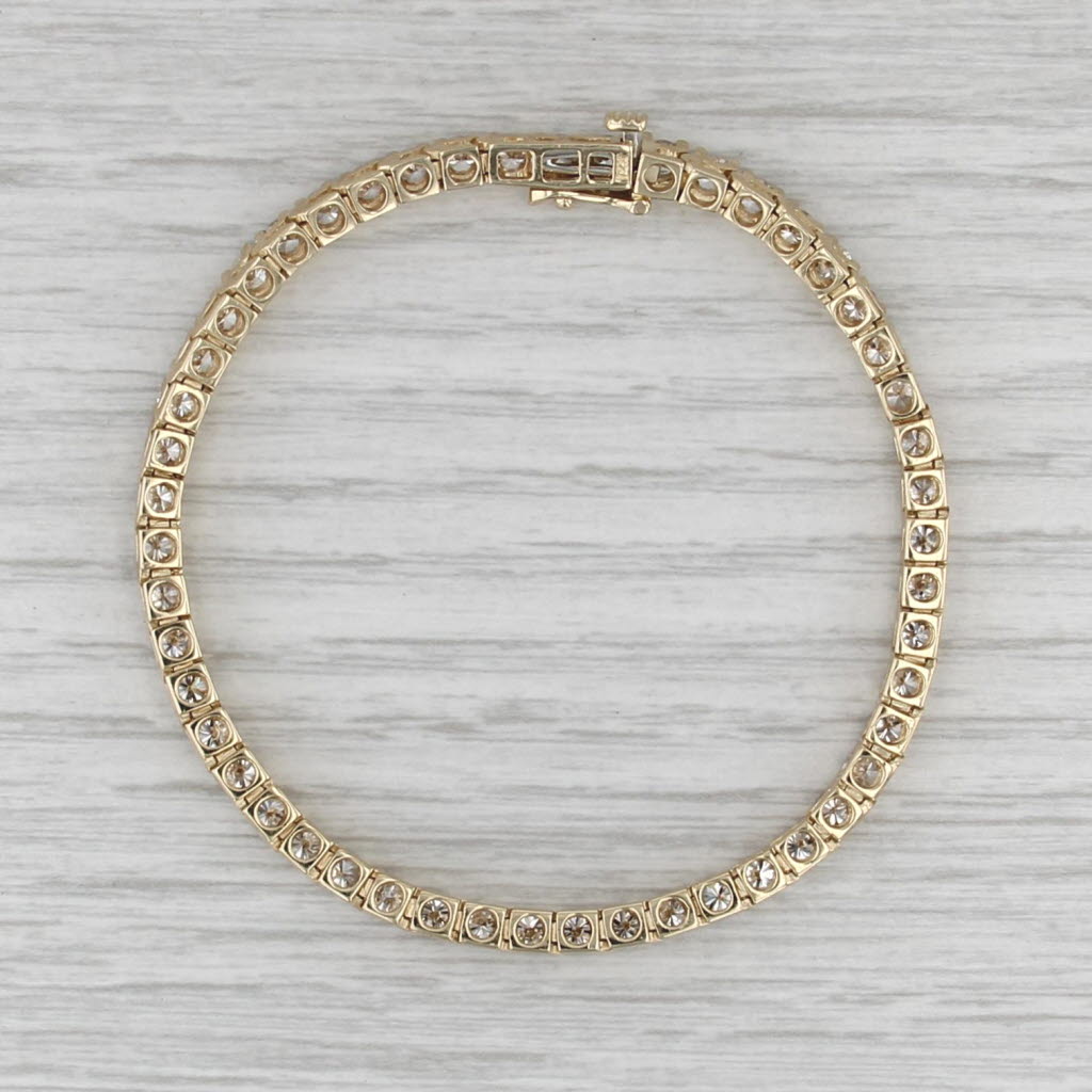 3ctw Diamond Tennis Bracelet 14k Yellow Gold 7.25" 3.3mm