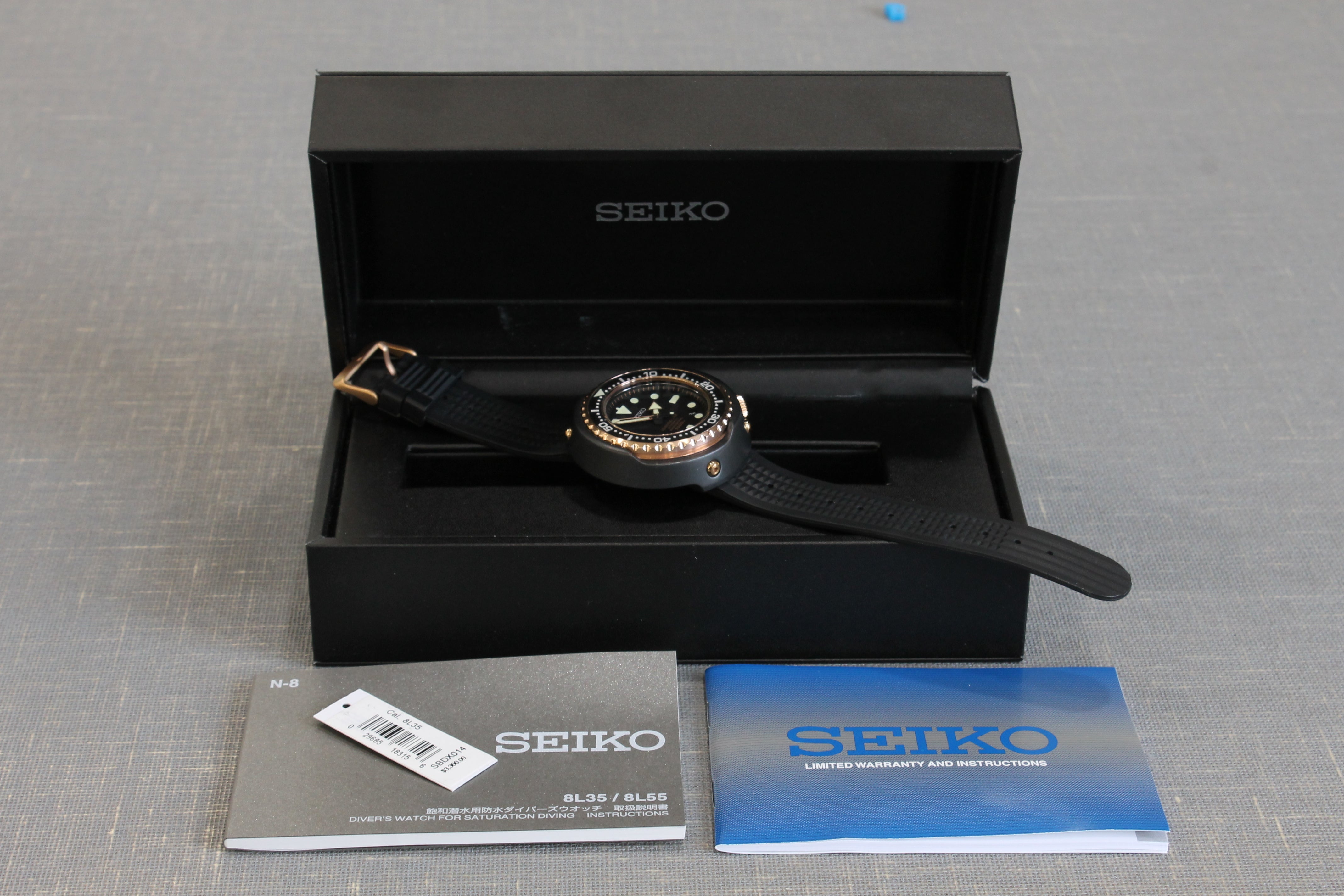 Dark Gray Seiko SBDX014 52mm Mens Titanium Divers Watch Tuna Marine Master 1000m w/ Box