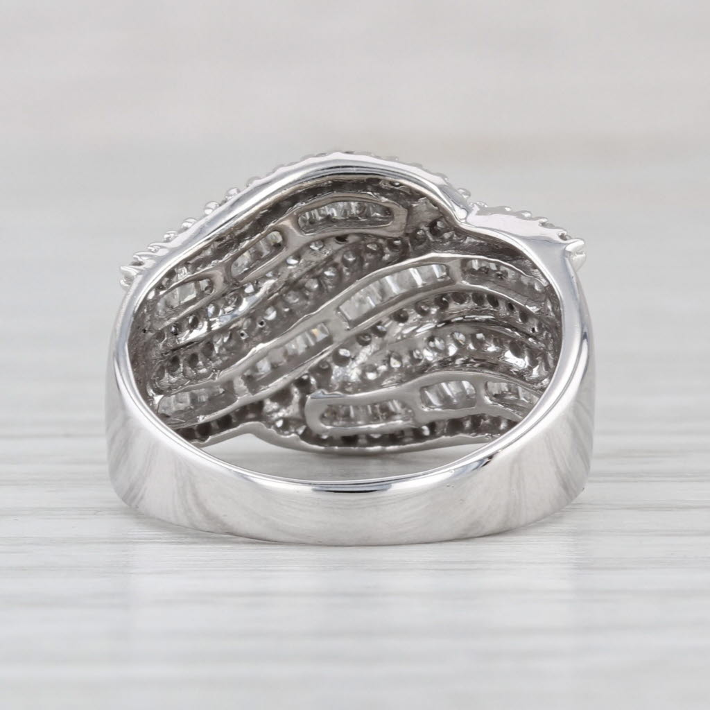 1.07ctw Pave Diamond Overlay Ring 10k White Gold Size 8