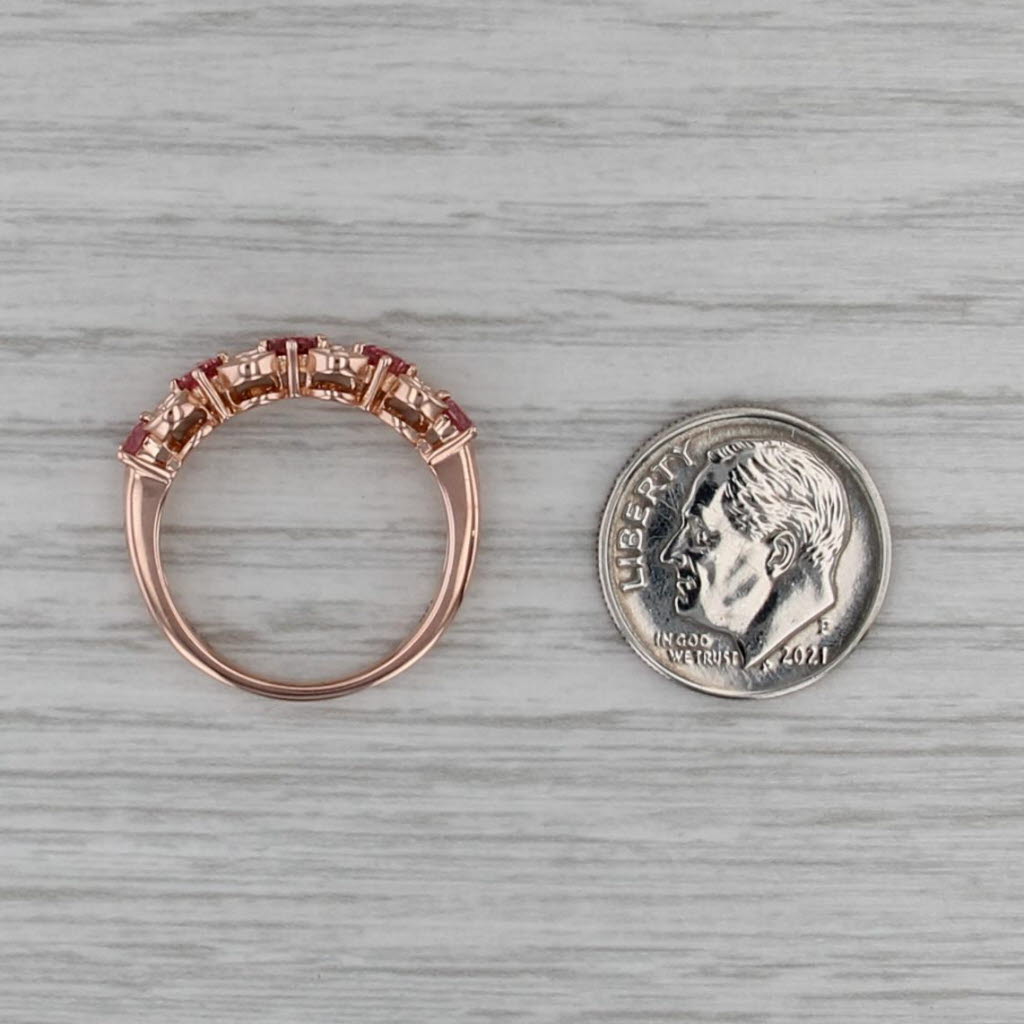 0.62ctw Diamond Pink Tourmaline Ring 14k Rose Gold Size 7 Stackable Band