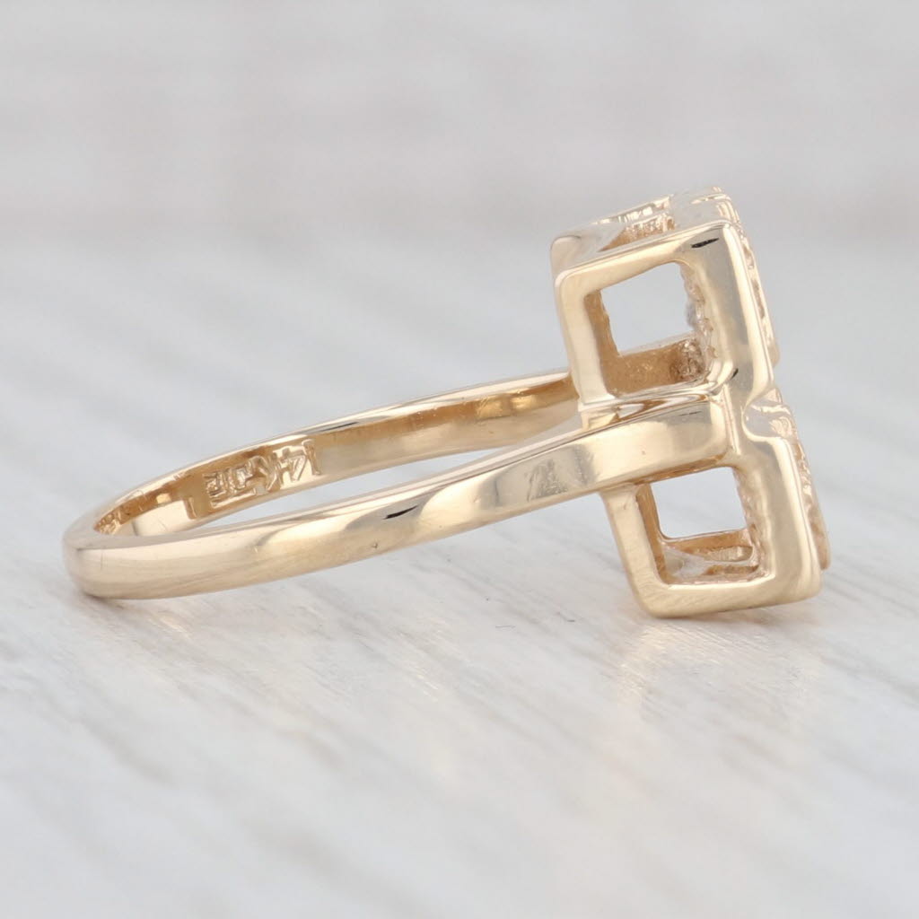 Light Gray LOVE Blocks Ring 14k Yellow Gold Size 6.5 Gift Keepsake