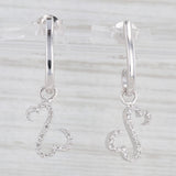 Jane Seymour Diamond Open Heart Dangle Earrings 14k White Gold Drops