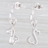 Jane Seymour Diamond Open Heart Dangle Earrings 14k White Gold Drops