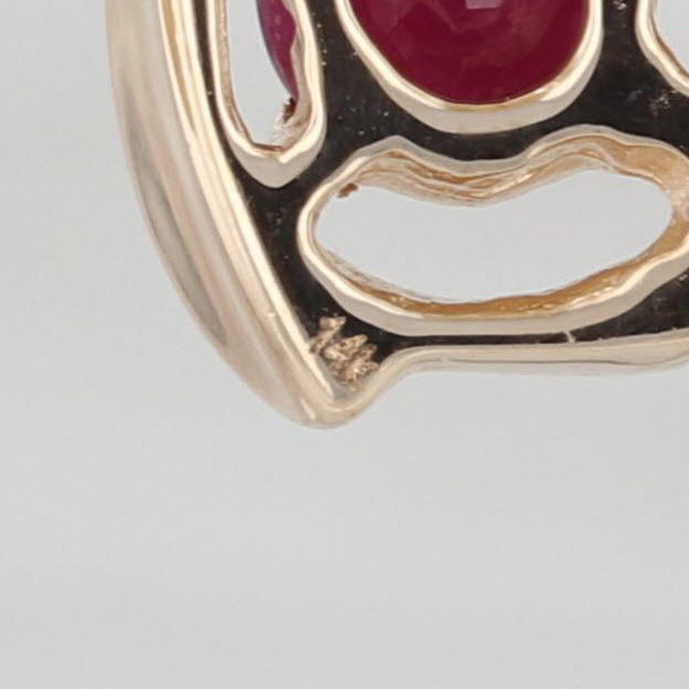 0.96ctw Ruby Teardrop Earrings 14k Yellow Gold Diamond Accents
