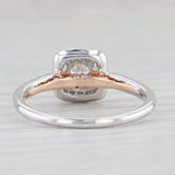 0.55ctw Round Diamond Halo Engagement Ring 14k White Gold Size 6.5