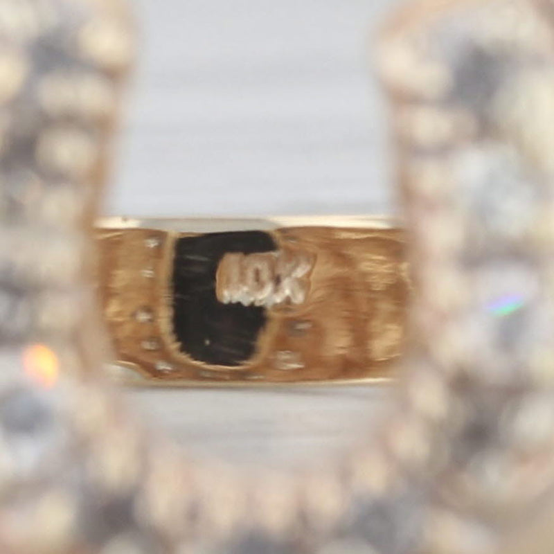 0.16ctw Diamond Horseshoe Ring 10k Yellow Gold Nugget Band Size 7.75
