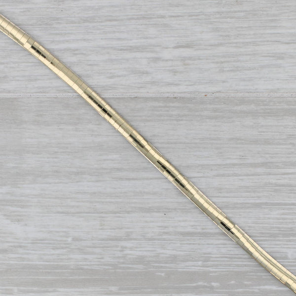 Gray Reversible Herringbone Necklace 14k Yellow & White Gold 18" 3.9mm
