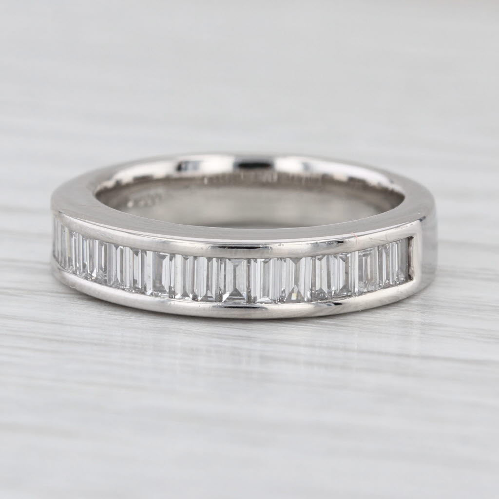 1.05ctw Channel Set Baguette Wedding Band Platinum Size 7 Anniversary Ring