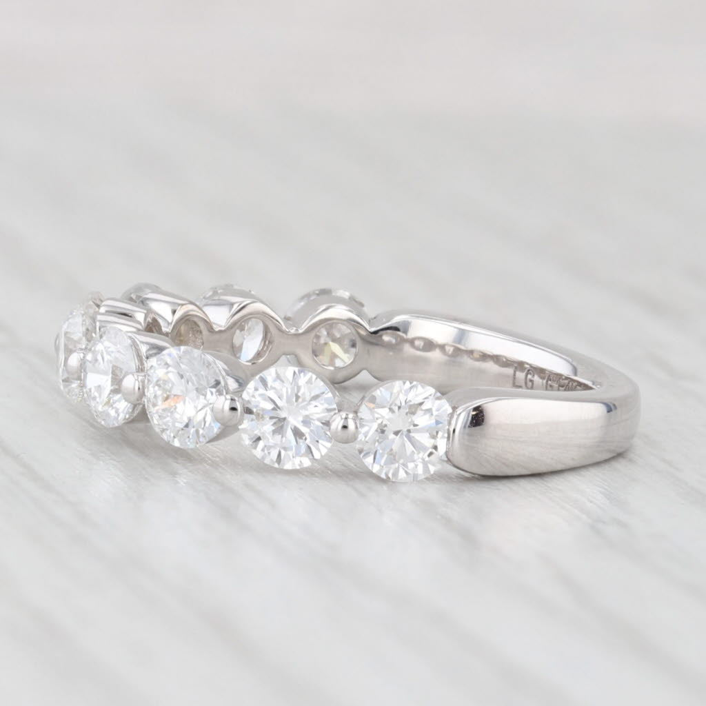 Light Gray New 1.82ctw Lab Grown Diamond Ring Wedding Anniversary Band 14k White Gold 6.75