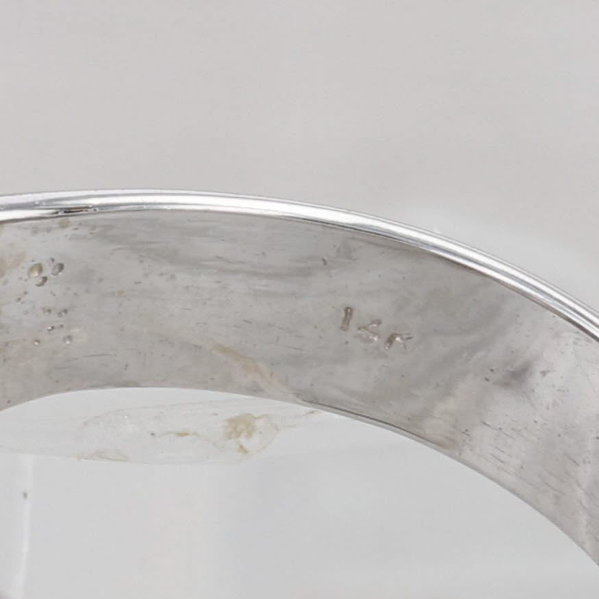 Gray 0.15ctw Pave Diamond Ring 14k White Gold Size 8 Wide Tapering Band