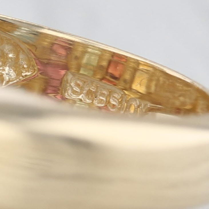 3.83ctw Gemstone Cocktail Ring 10k Yellow Gold Size 7 Topaz Garnet Peridot Sz 7