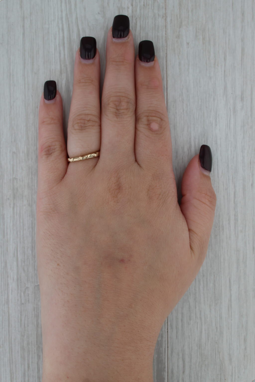 Jes Maharry Three Loves Heart Ring 14k Yellow Gold Size 6 Stackable Band