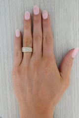 Rosy Brown 0.90ctw Pave Diamond Ring 14k Yellow Gold Size 7.25