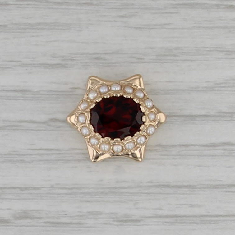 2.75ct Garnet Pearl Halo Star Slide Bracelet Charm 14k Yellow Gold Richard Klein