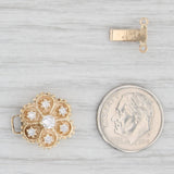Light Gray 0.27ctw Diamond Flower Slide Charm Bracelet Clasp Finding Richard Klein 10k Gold
