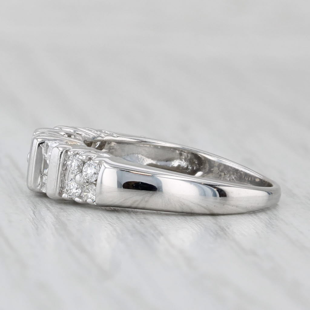 Light Gray 0.59ctw Diamond Ring 14k White Gold Size 6.75 Wedding Anniversary Band