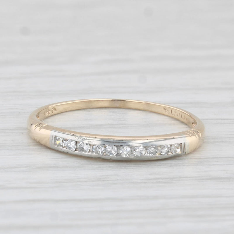 0.10ctw Diamond Wedding Band 14k Yellow Gold Stackable Ring Size 6.75