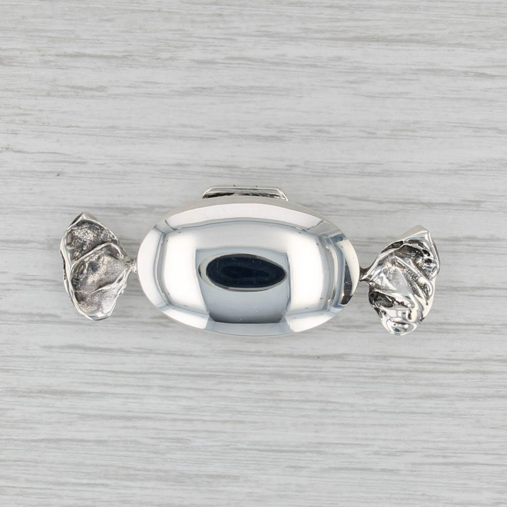 Candy Wrapper Trinket Pill Box Vintage Sterling Silver