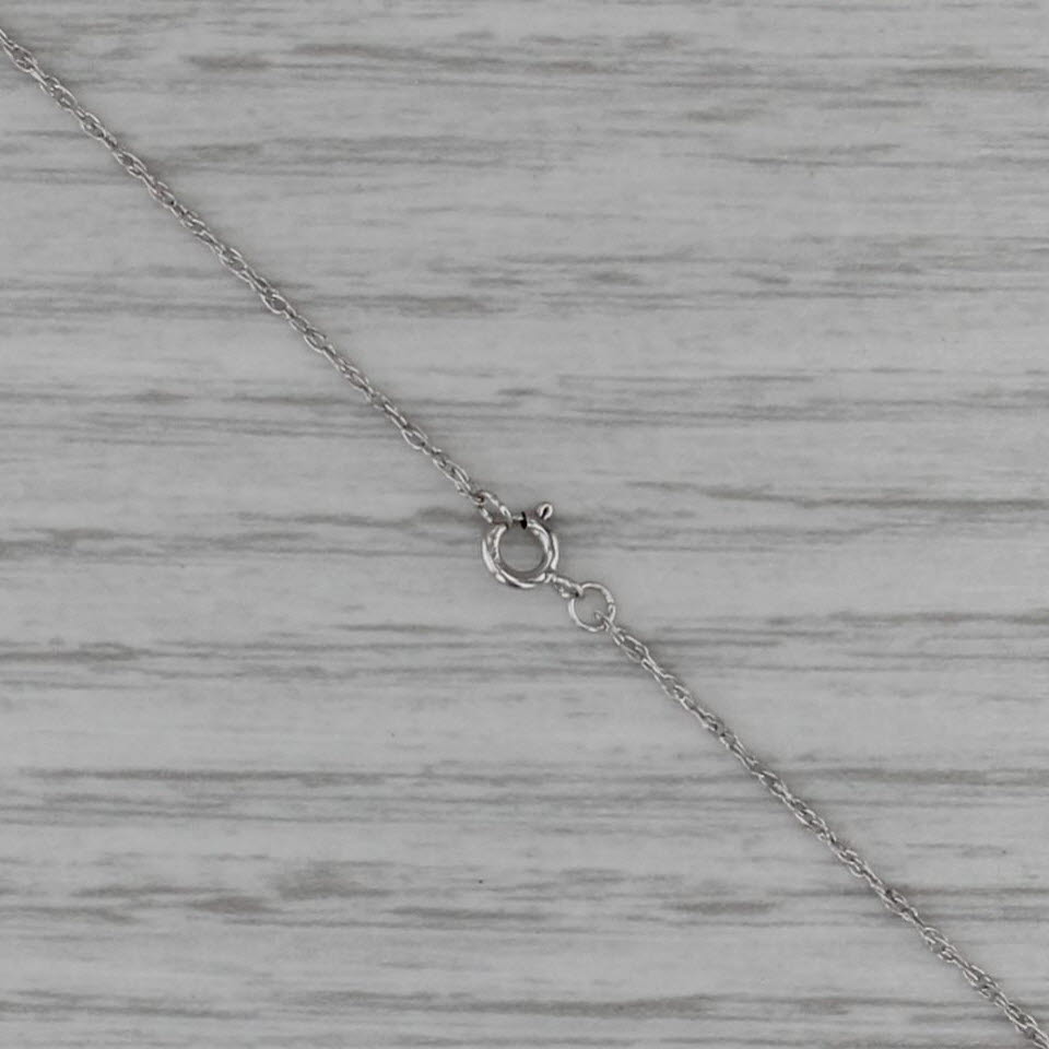 0.20ctw Diamond Openheart Pendant 14k White Gold 18" Rope Chain