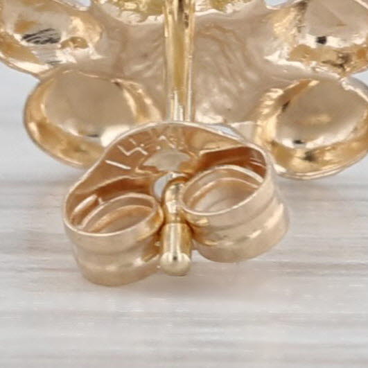 Cute Little Teddy Bear Stud Earrings 14k Yellow Gold Small Studs