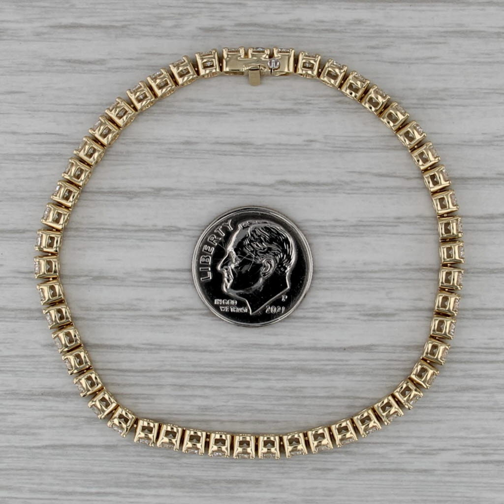 New 7.73ctw Lab Grown Diamond Tennis Bracelet 14k Yellow Gold 7" 3.5mm VS2 F-G