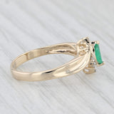 0.23ctw Marquise Emerald Diamond Ring 10k Yellow Gold Size 6.5 Bypass