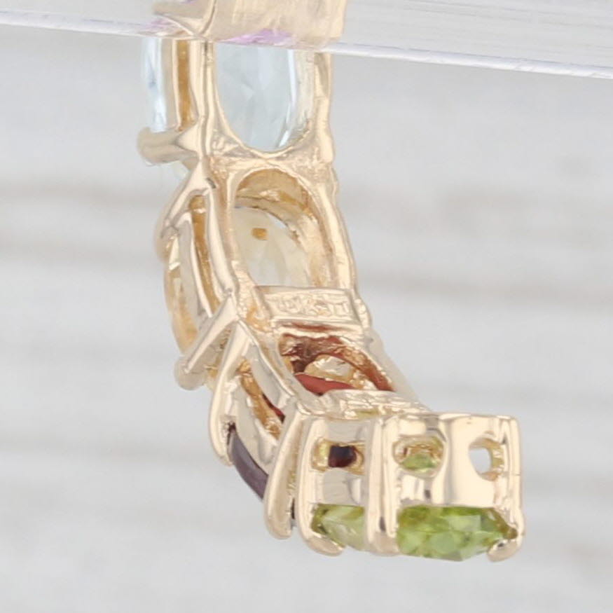 Light Gray 4.88ctw Rainbow Gemstone Journey Earrings 10k Gold Amethyst Topaz Peridot Garnet