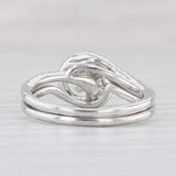 Light Gray 1.10ctw Round Diamond Engagement Ring Wedding Band Set 14k Gold Shane Co GIA