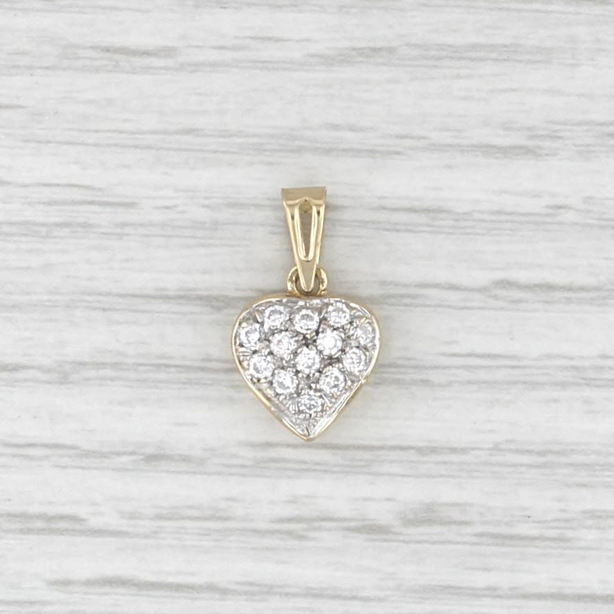 0.33ctw Cubic Zirconia Heart Pendant 18k Yellow Gold Small Drop