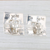Light Gray Bat Ami Flower Statement Earrings Sterling Silver Israel Clip On Non Pierced