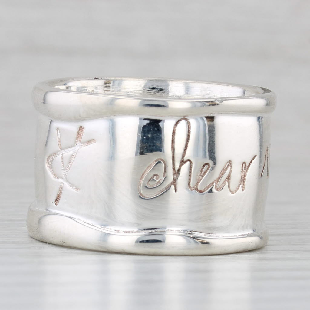 Light Gray Hear My Soul Shawn Killinger Ring Sterling Silver Statement Band Size 10.5