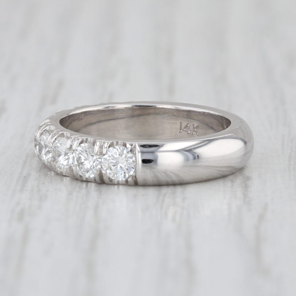 0.98ctw Diamond Anniversary Band 14k White Gold Wedding Ring Stackable