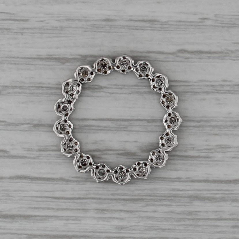 1.25ctw Diamond Eternity Circle Pendant 14k White Gold Floating Drop