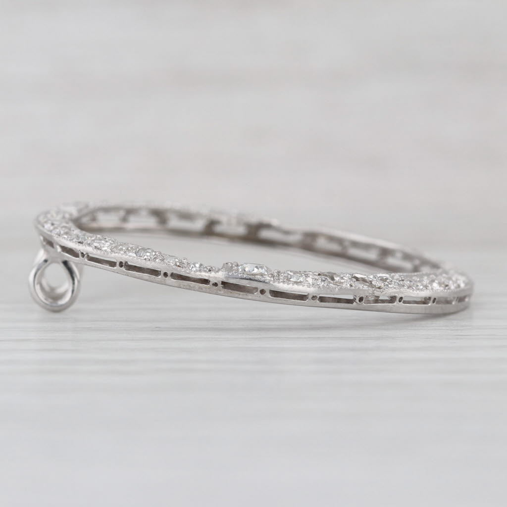 1.07ctw Diamond Eternity Circle Converted Brooch Pendant Platinum 14k Gold