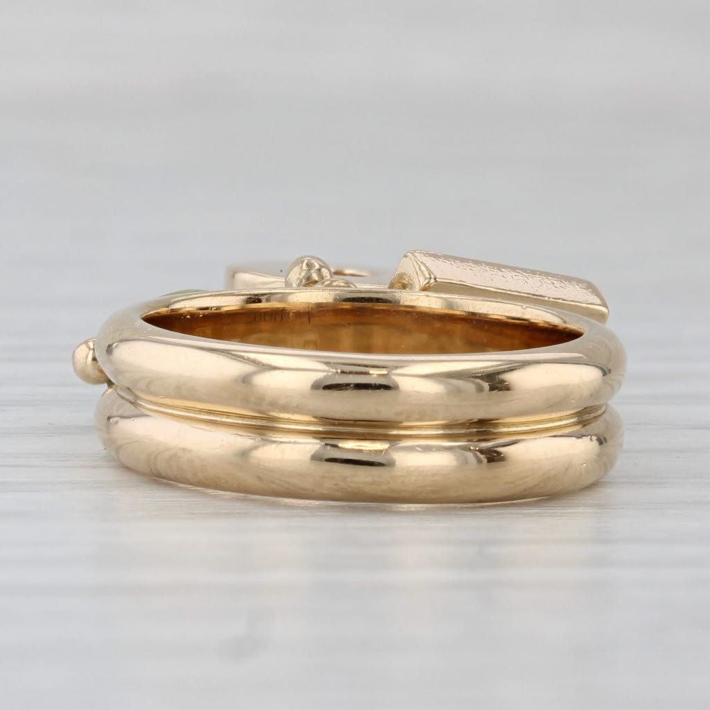 Gray Peridot Abstract Charm Ring 18k Yellow Gold Size 6 Cocktail Dolce