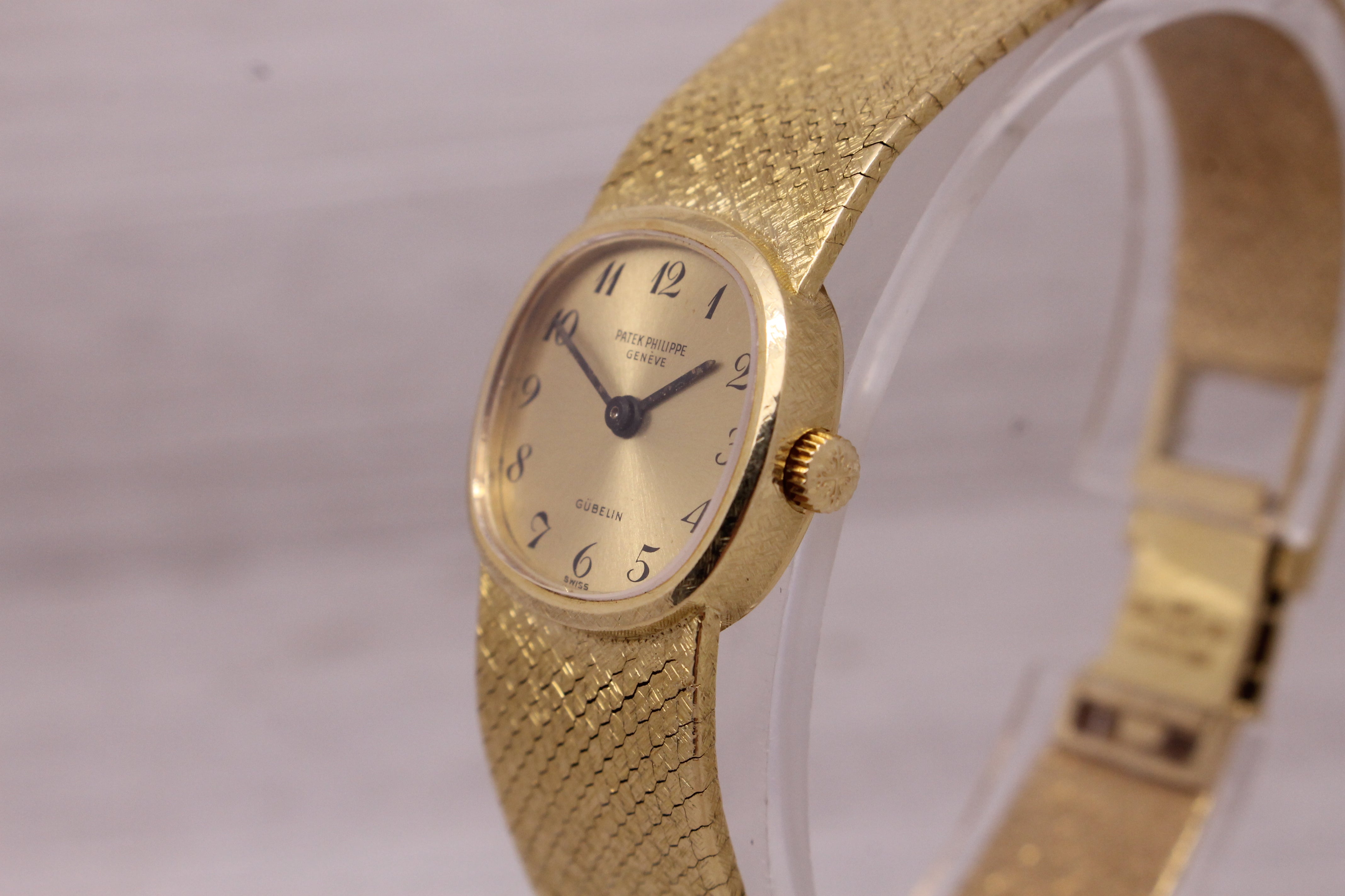 Rosy Brown Vintage c.1967 Patek Philippe Gubelin Ladies 18k Yellow Gold Watch ref. 3370/1