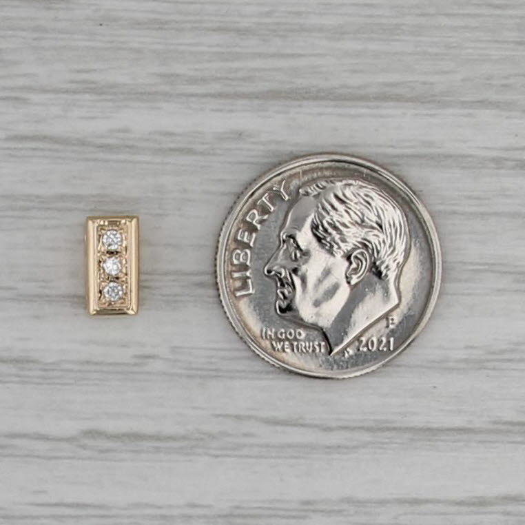 Diamond Small Spacer Slide Bracelet Charm 14k Yellow Gold Vintage Joshua
