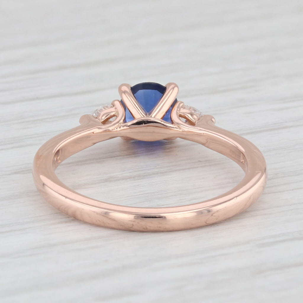 Light Gray 0.92 ctw Lab Created Sapphire Diamond Ring 14K Rose Gold Size 6.5