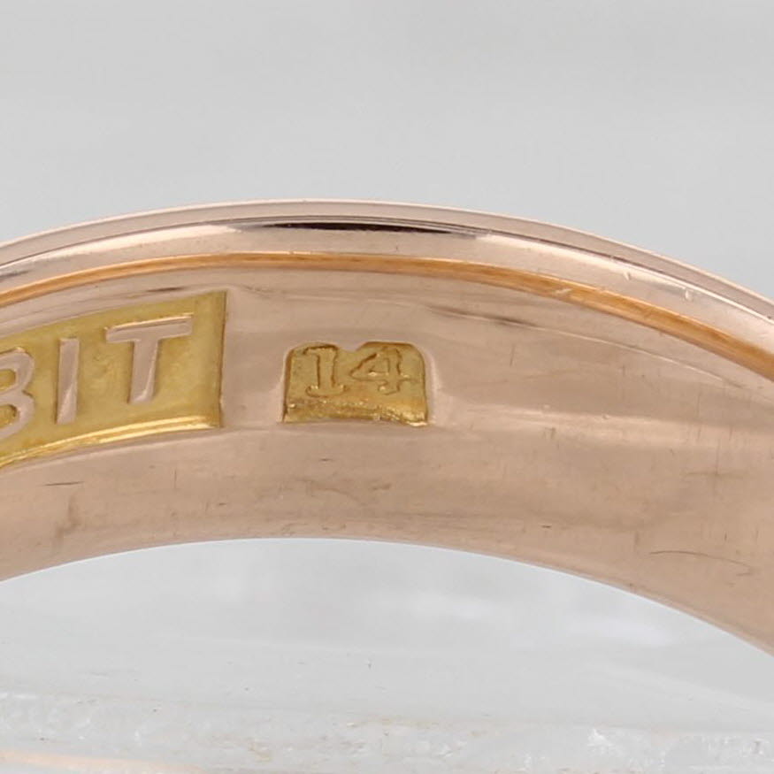 Gray Antique Scottish Rite 14th Degree Ring 14k Rose Gold Band Masonic Size 12